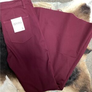 Ladies High Rise Xtra Flare, Stretch,MAROON